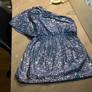 I am sailing this blue homecoming dress, one shoulder, from cinderella dresses.